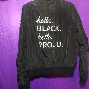 Black Graphic Bomber Jacket